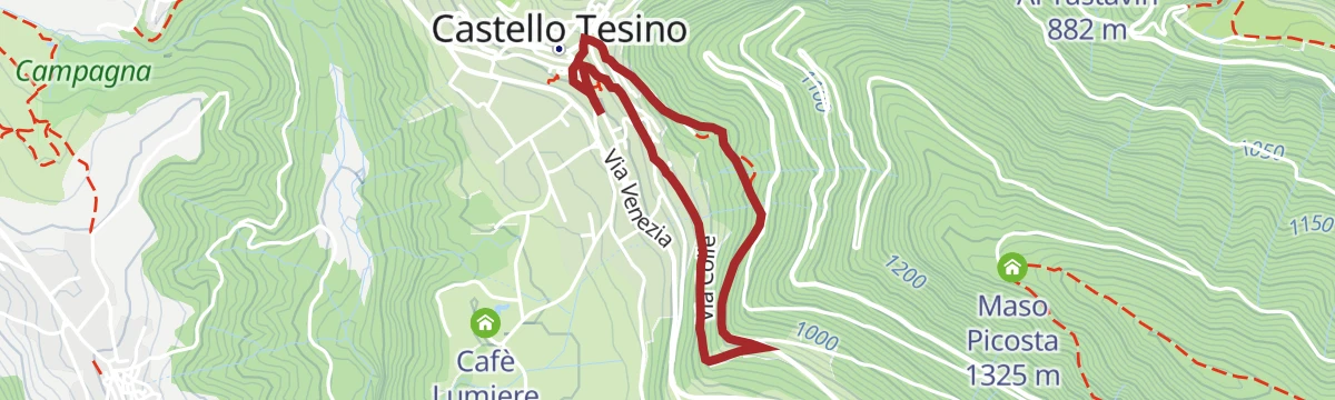 Route map: Walk - Footpath of Madonna di Colle
